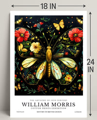 William Morris Butterfly Design Artistic Poster