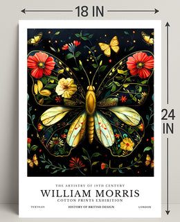 William Morris Butterfly Design Artistic Poster