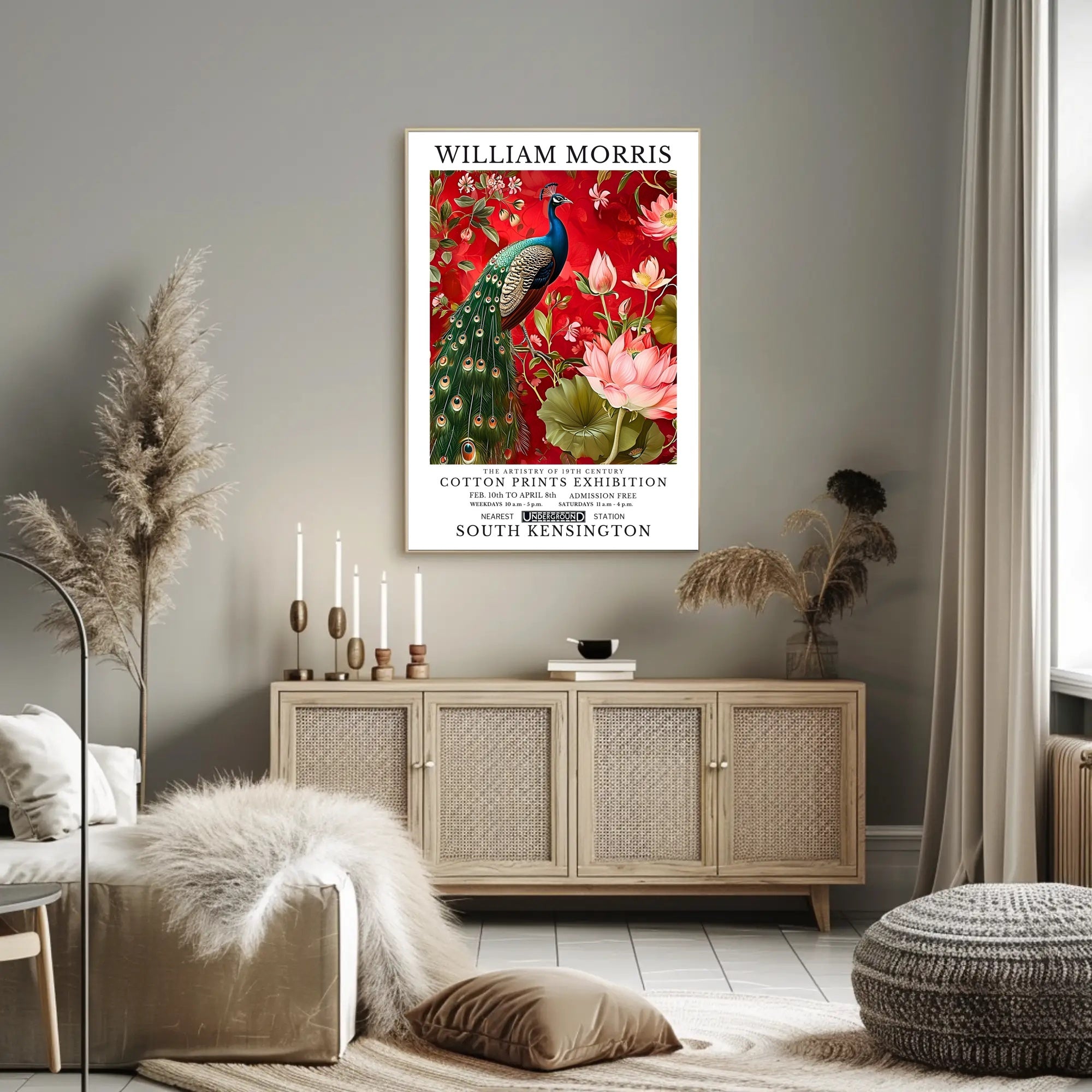 The Artistry of William Morris Cotton Prints Exhibition Poster
