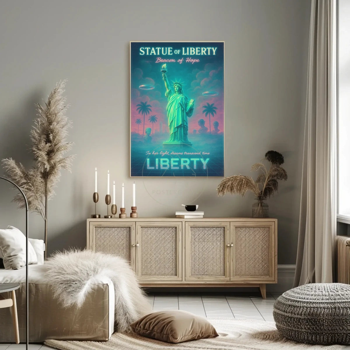 Beacon of Hope: Retro-Futuristic Sci-Fi Poster