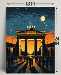 Sunset At The Brandenburg Gate Poster