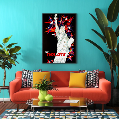 Fly TWA to the Statue of Liberty Travel Poster by David Klein