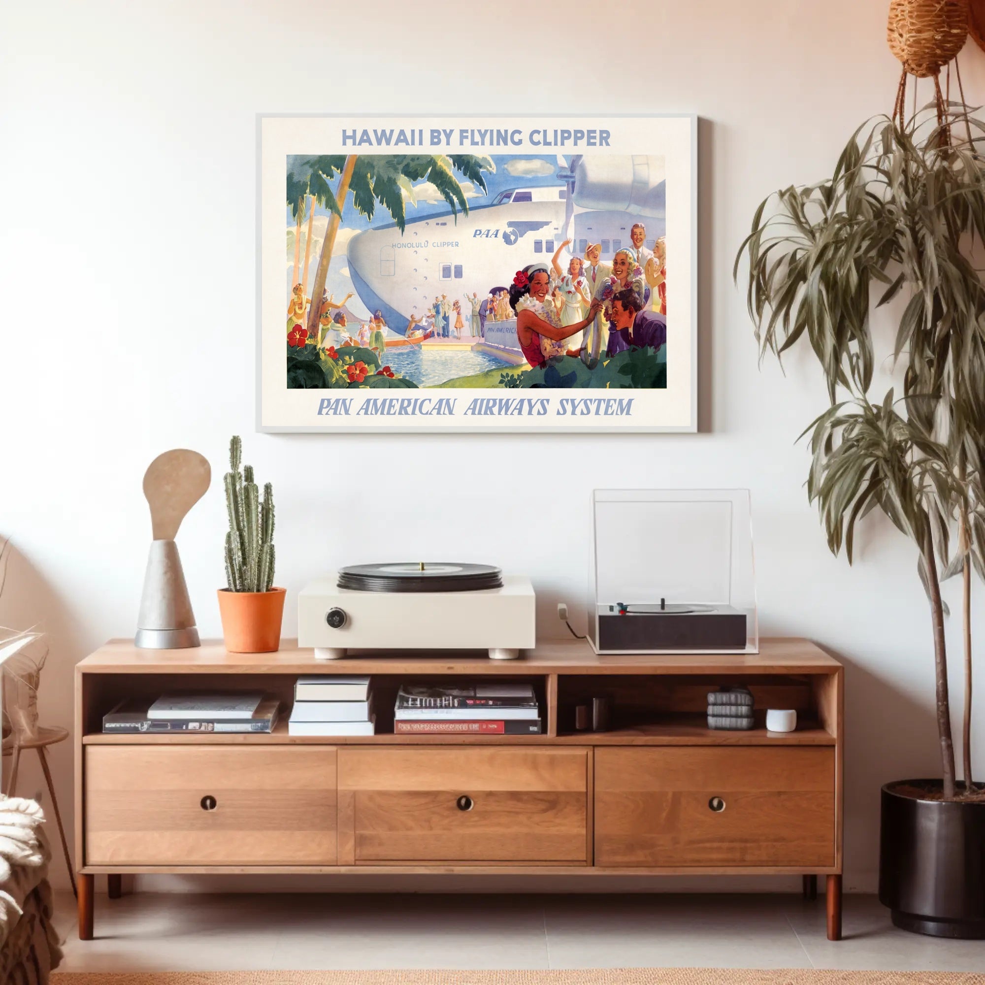 Hawaii Air Travel Vintage Poster by Pan American Airways Travel Poster