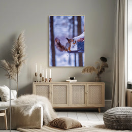 Winter Squirrel Feast Poster