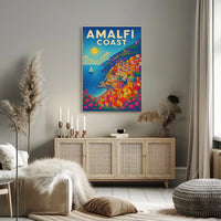 Amalfi Coast Poster Wall Art for Coastal Home Decor