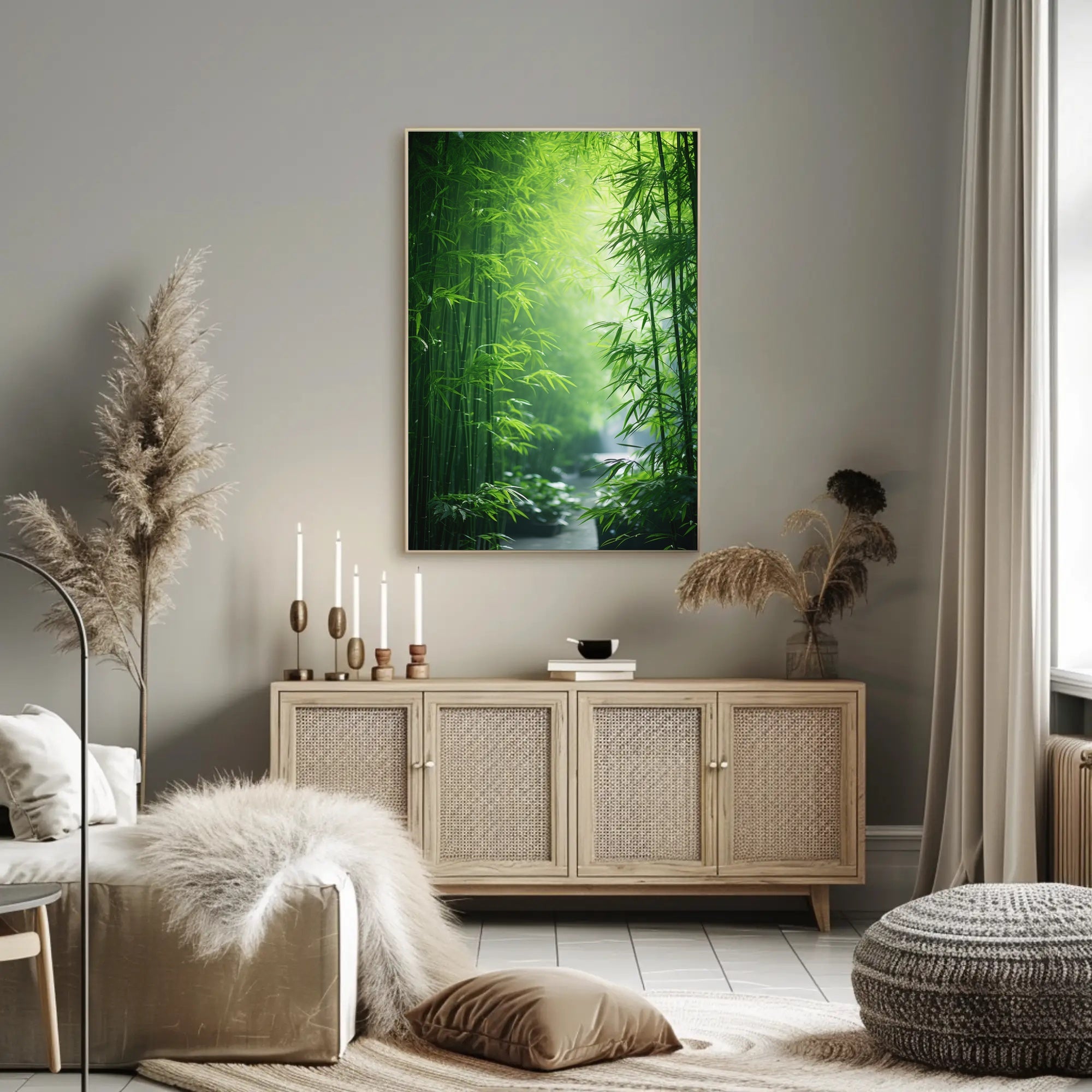 Enchanting Bamboo Grove in East Asian Heritage Poster