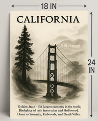 California The Golden State Poster PosterGoat