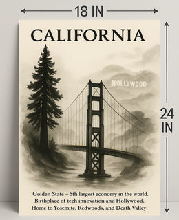 California The Golden State Poster PosterGoat