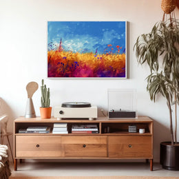 Vibrant Pastoral Landscape Impressionistic Art Poster