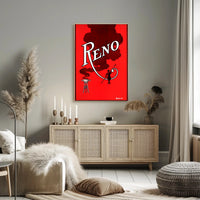 Devilish Reno Art Deco Vintage Travel Poster