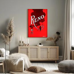 Devilish Reno Art Deco Vintage Travel Poster
