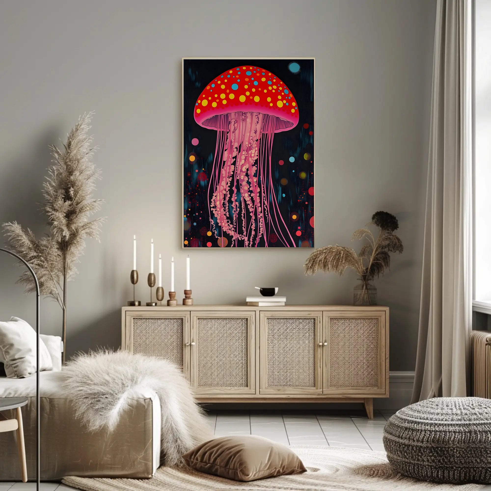Jellyfish Poster Vibrant Dreamscape Wall Art