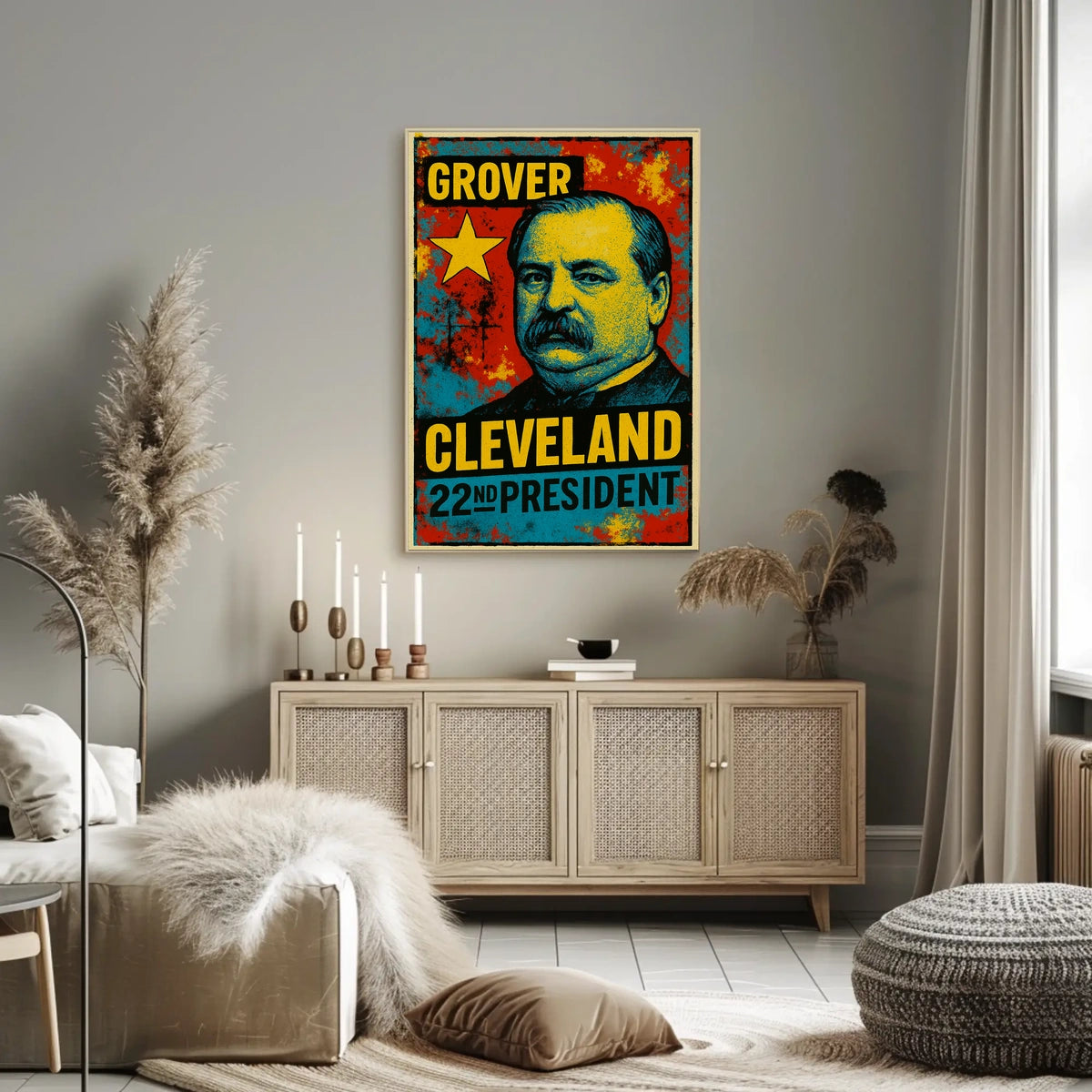 Grover Cleveland 22nd President of the United States Graffiti Pop Art Poster