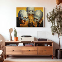 Surreal Identity Art with Skulls and Jars - Artistic Poster
