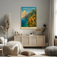 Amalfi Coast Italy Travel Destination Poster