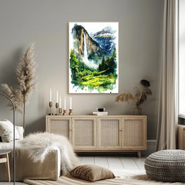 Switzerland Lauterbrunnen Valley Waterfall View Poster
