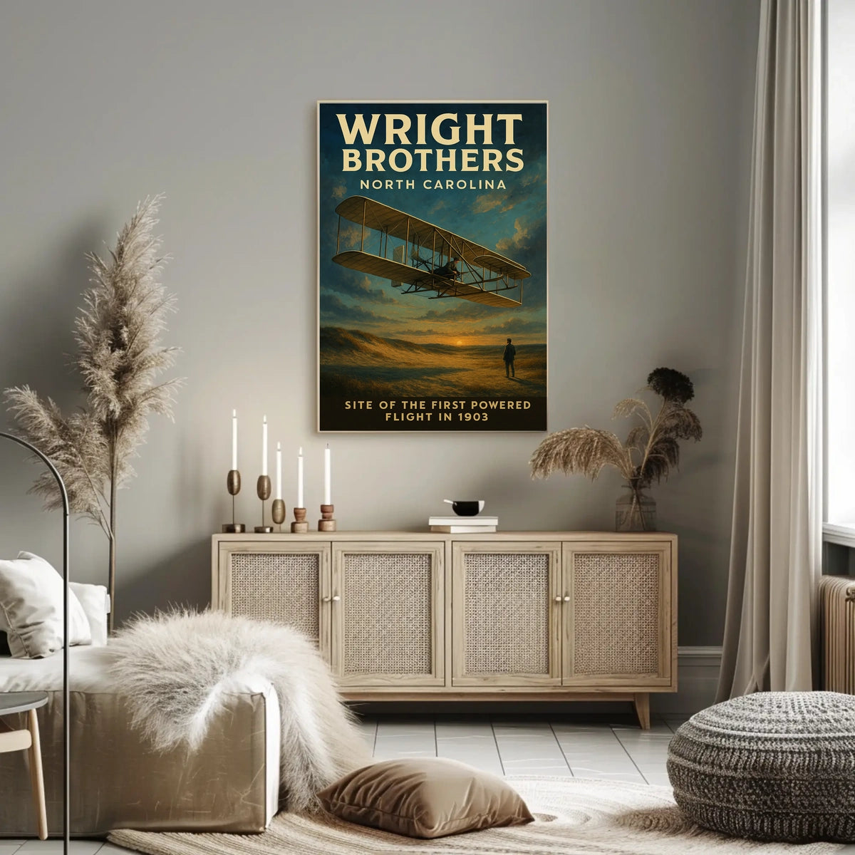 Wright Brothers First Powered Flight Poster
