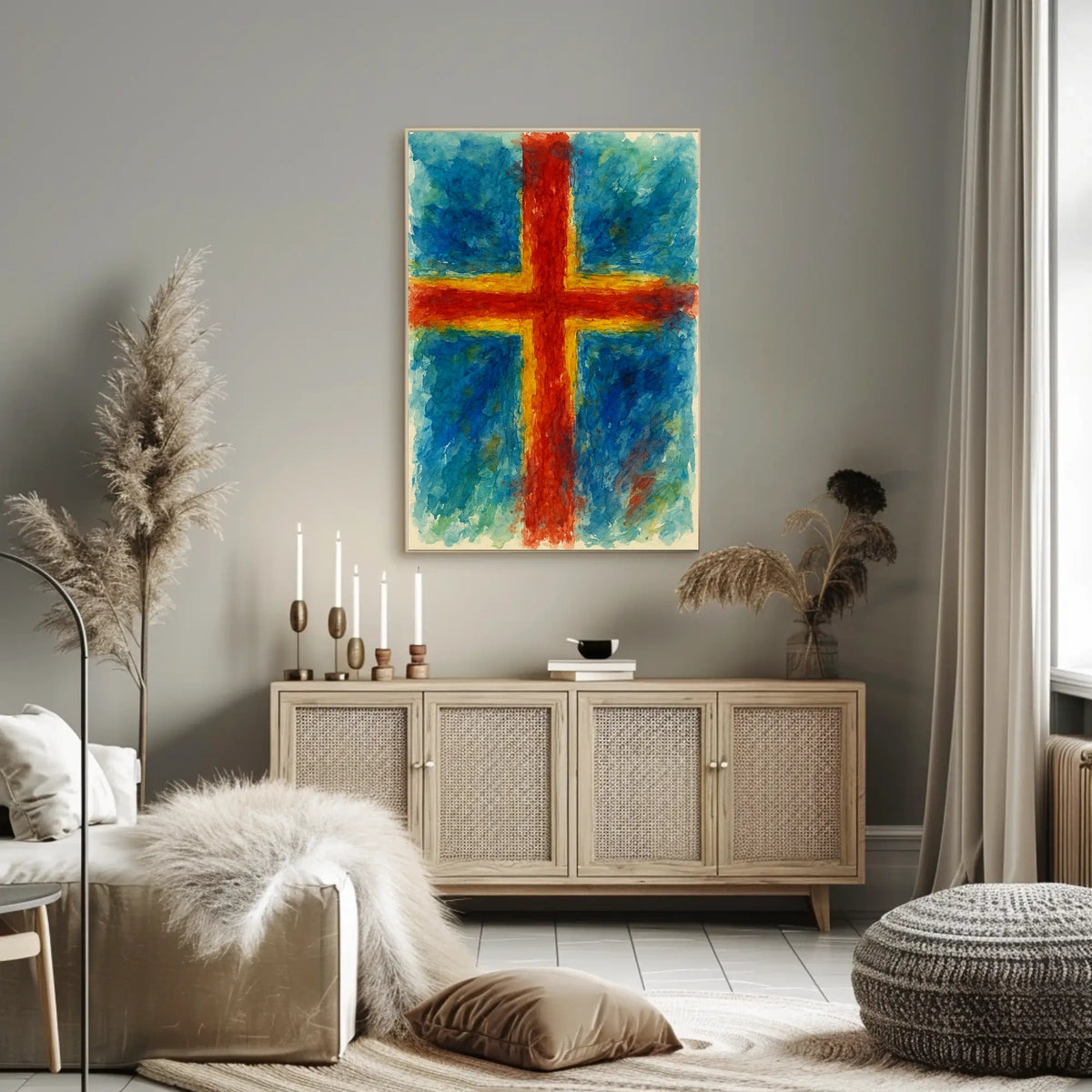 Vibrant Cross Abstract Abstract Poster