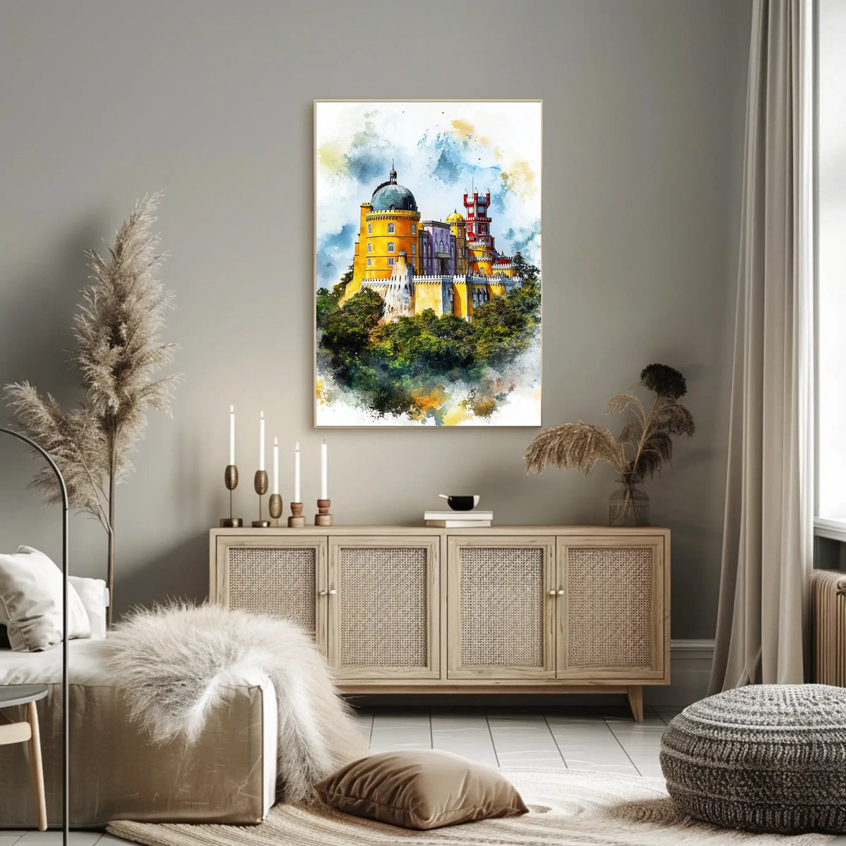 Portugal Sintra Pena Palace Bright Colorful View Poster