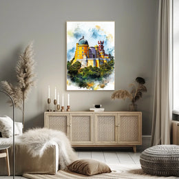 Portugal Sintra Pena Palace Bright Colorful View Poster