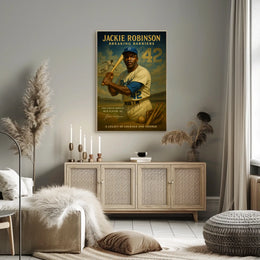 Jackie Robinson Vintage Baseball Sports Poster