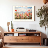 Bangkok Flower Market Artistic Urban Cityscape Poster