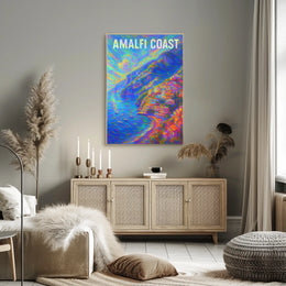 Amalfi Coast Vibrant Impression Poster For Home Decor