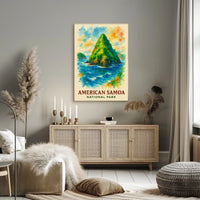 American Samoa National Park Watercolor Art Poster