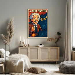 Albert Einstein Vintage Theoretical Portrait Poster
