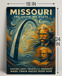 Missouri Gateway Arch Vintage Cultural or Heritage Poster