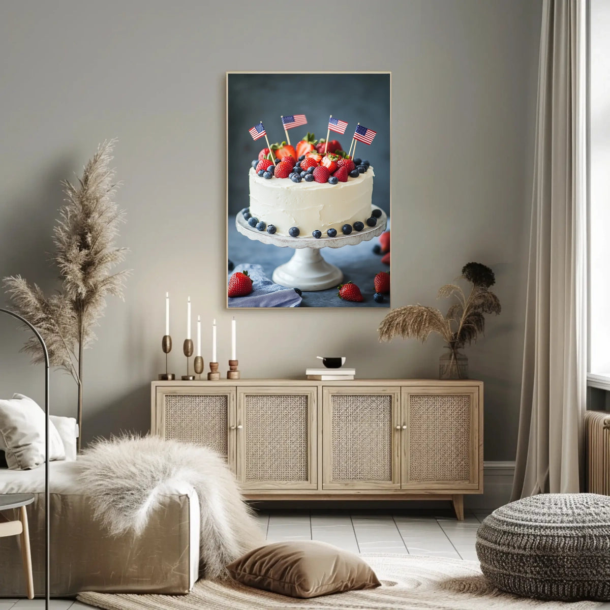 patriotic cake with white icing Poster