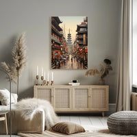 Cultural Harmony in Vibrant Urban Cityscape - Cultural or Heritage Poster