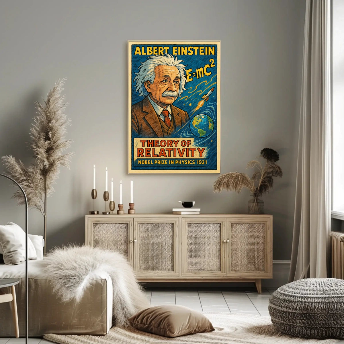 Einstein Vintage Scholarly Portrait Poster