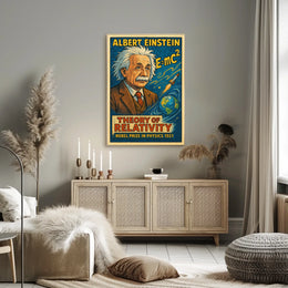 Einstein Vintage Scholarly Portrait Poster