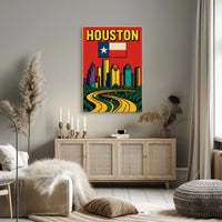 Houston Skyline Pop Art Poster