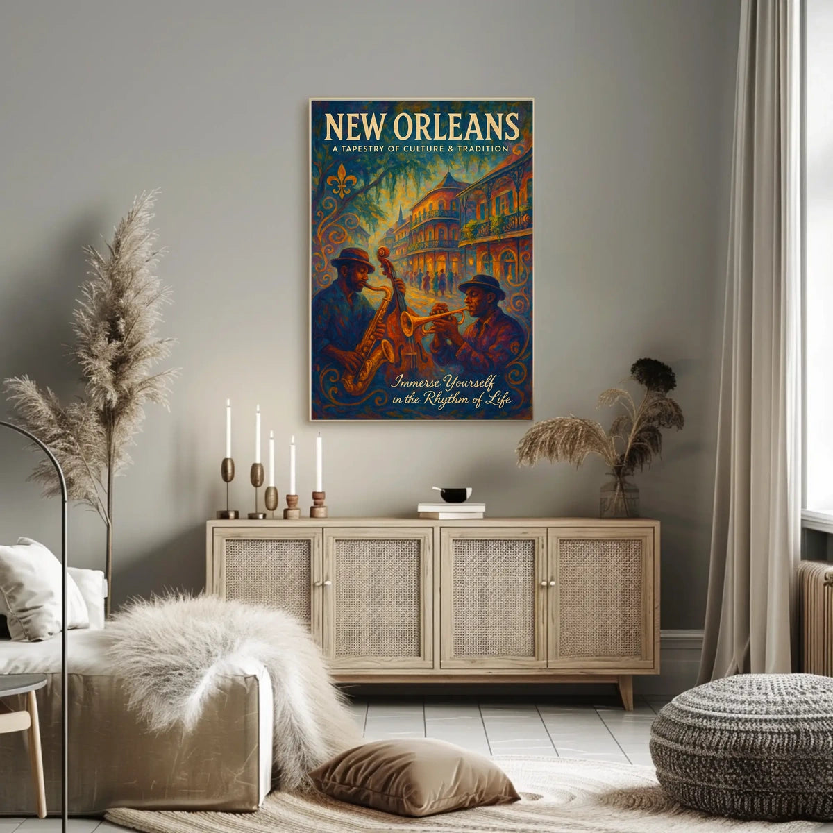 New Orleans Culture Poster Tapestry Of Heritage Home Decor