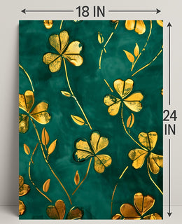 Golden Clovers Luxury Art Print Abstract or Artistic Poster