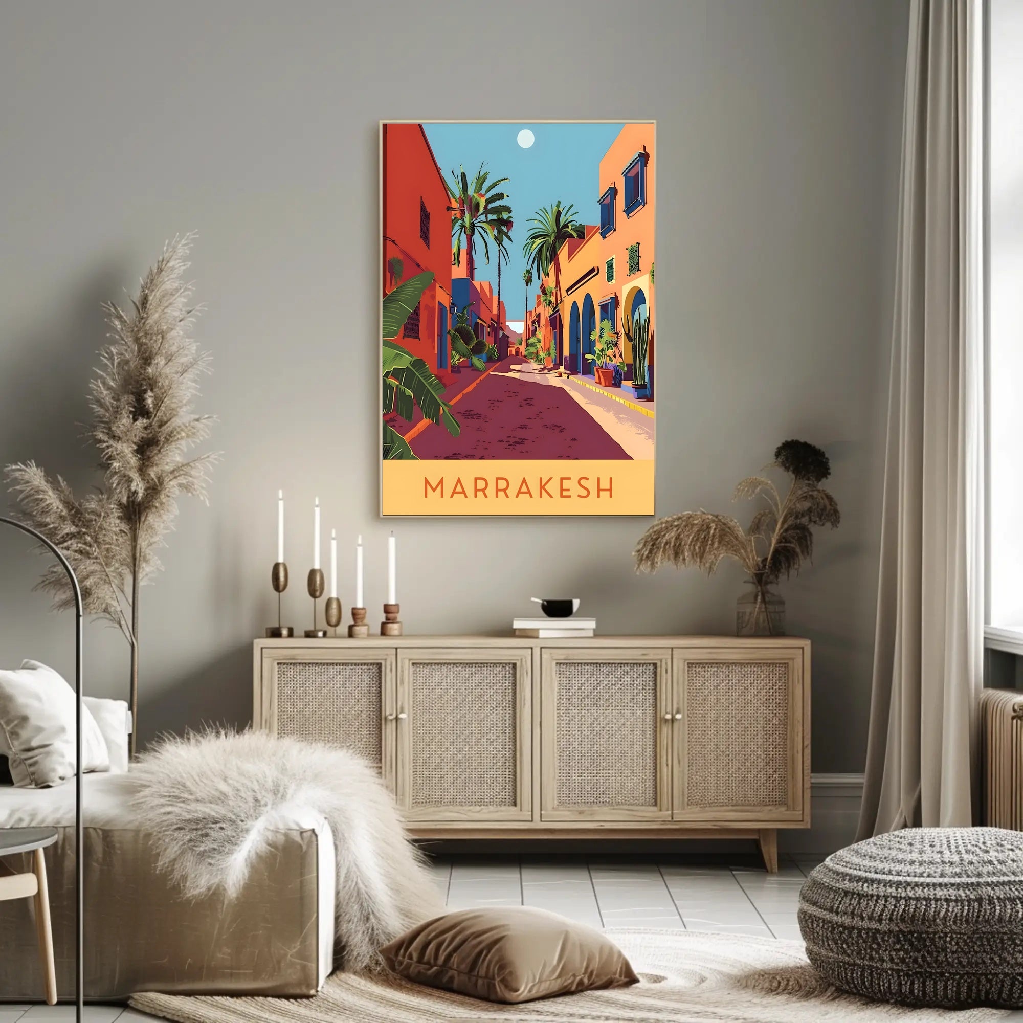Marrakesh Vintage Vibes Street Scene Travel Poster