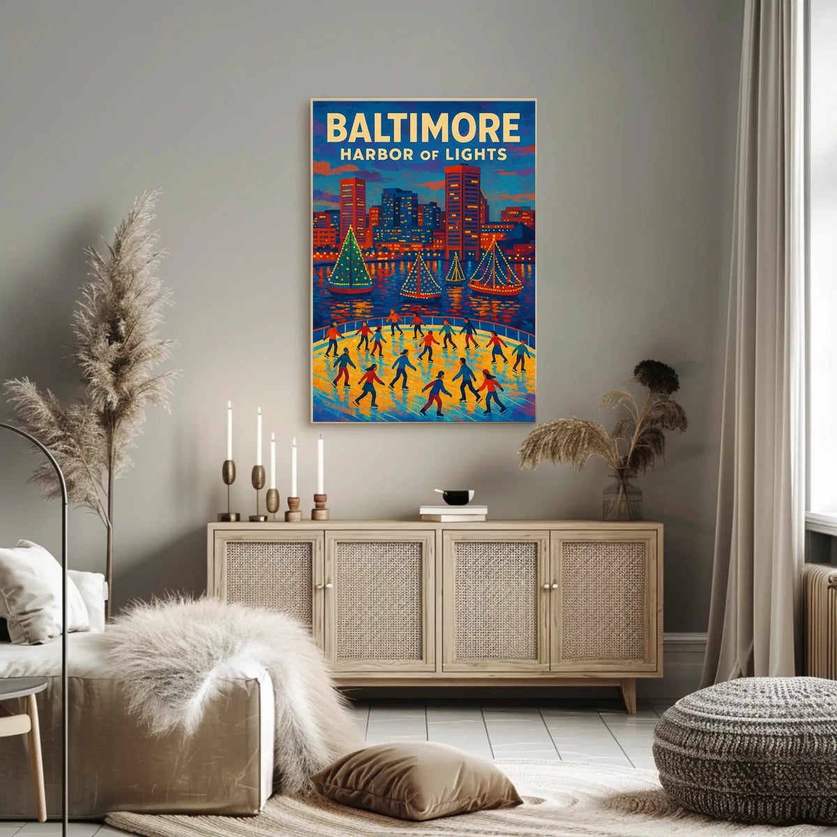 Baltimore Harbor Of Lights Poster