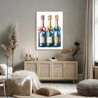 Celebration Bottles Elegant Wall Art Print