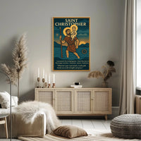Saint Christopher Vintage Illustration Cultural or Heritage Poster