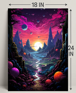 Cosmic Landscape Fantasy Poster PosterGoat