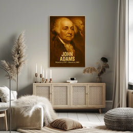 John Adams Poster Vintage Presidential Portrait Print Analog Film Aesthetic Founding Father Wall Art
