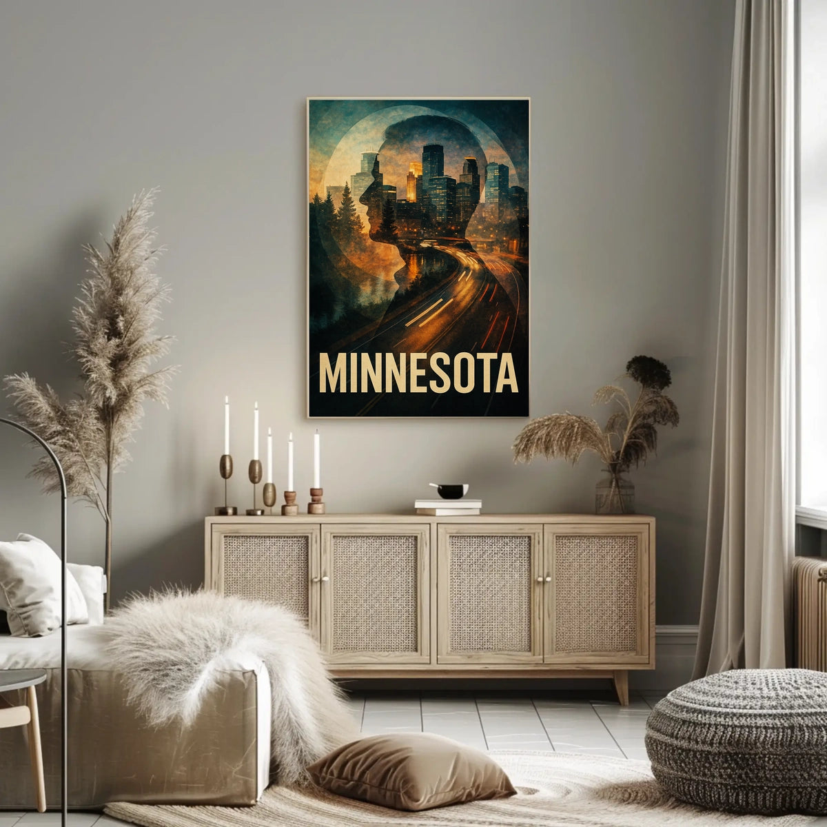 Minnesota Silhouette Poster