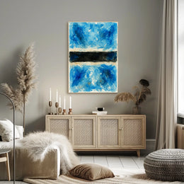 Abstract Blue And Black Composition Poster
