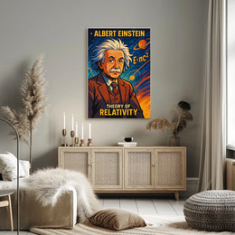 Albert Einstein Relativity Theory Vintage Science Inspiring Intellectual Curiosity Poster