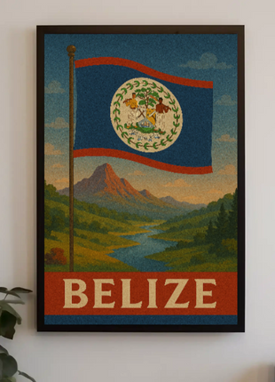Belize Retro Travel Art Poster