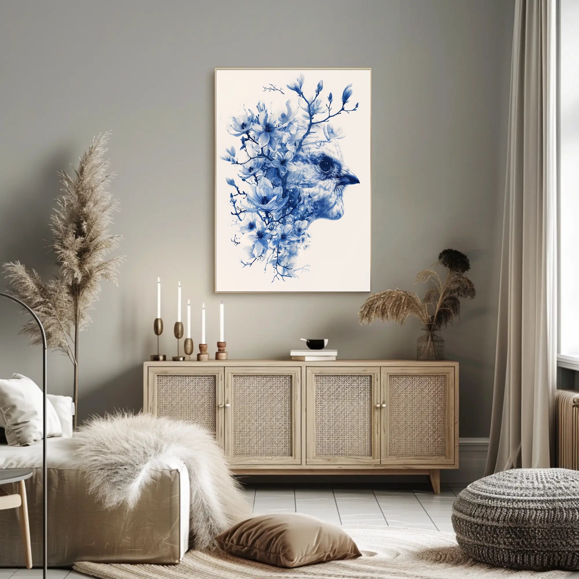 Blossoming Bird Art Print Poster for Home Decor and Wall Art PosterGoat