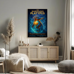 Platypus Wonders: Vibrant Creature Celebration Animal Poster