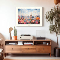 Vibrant Paris Scene with Eiffel Tower Travel Poster